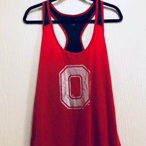 Ohio State Racerback Tank w/ Silver Block O